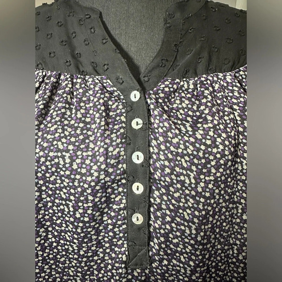 Daniel Rainn Black Floral Sheer Long Sleeve Blouse Size Small - Picture 3 of 5